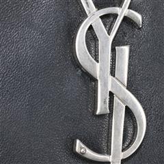 YVES SAINT LAURENT Classic Black Leather Monogram Women Belt Bag